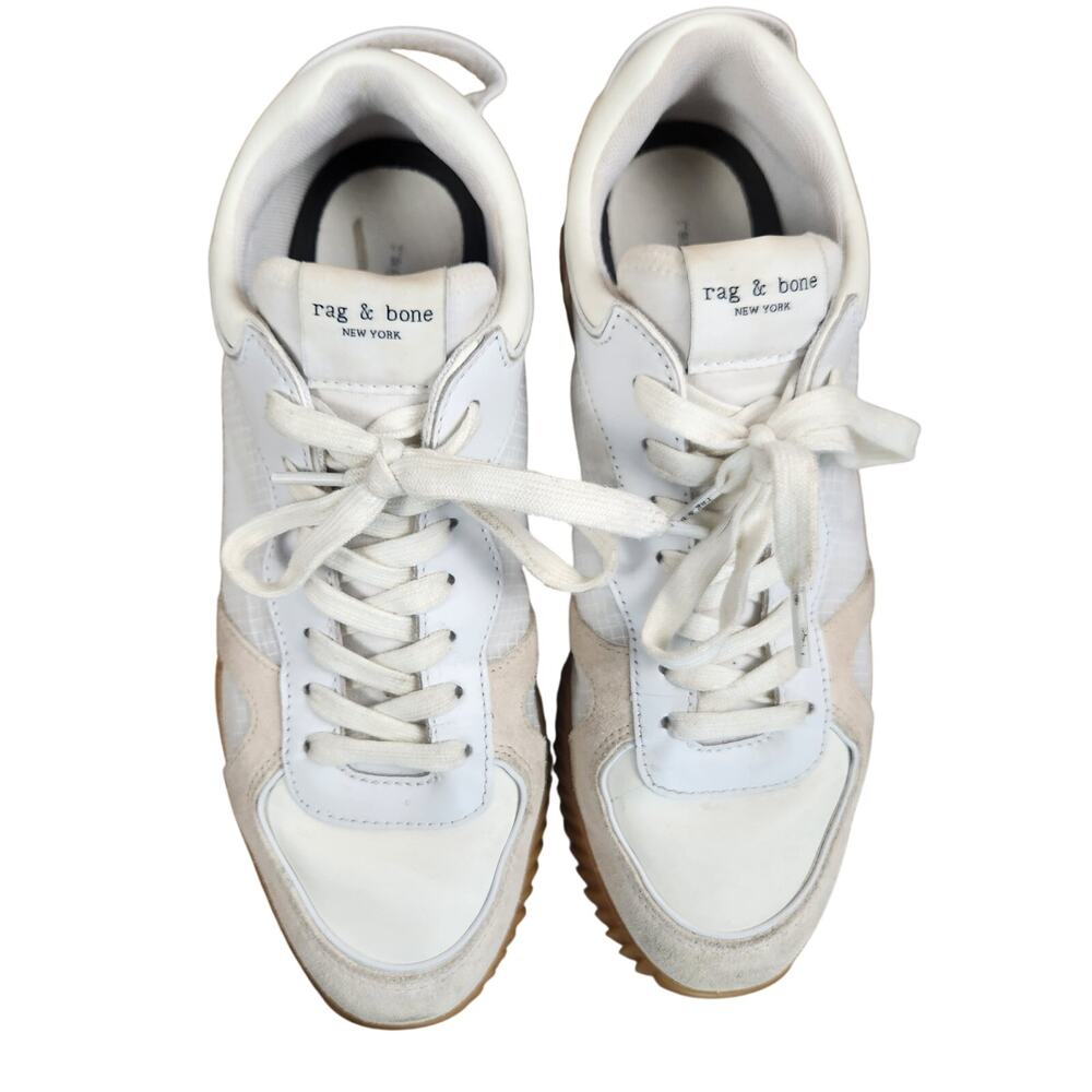 Rag & Bone Womens Retro Runner Sneakers US 9 EU 40 Antique White Gum Sole EUC